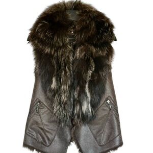 BCBGMaxAzria Brown Fur Vest
